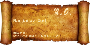 Marjanov Ond névjegykártya